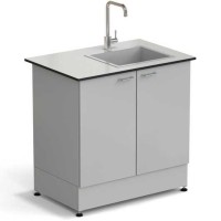 Стол-мойка ЭКРОС 900х600х900 мм, чаша стеклопластик справа, раб. поверхность - LABGRADE