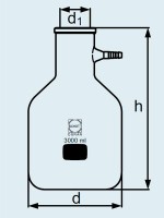 Колба Бунзена DURAN Group 15000 мл, со стеклянным отводом для шланга, стекло