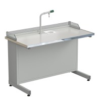 Стол ученический с подводом воды, с бортиком 1212х610х840, раб. поверхность - LABGRADE-лайт