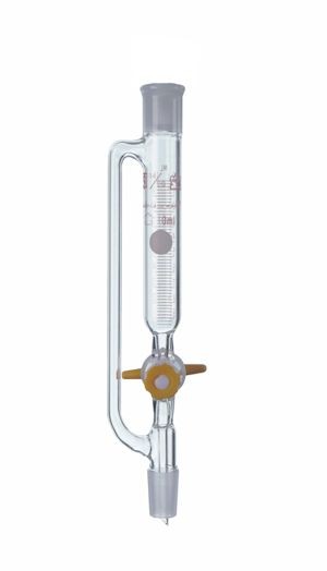 Воронка капельная цилиндрическая Kimble 125 мл, 19/22, с градуировкой, PTFE кран, с противодавлением, без пробки, стекло