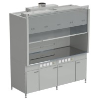 Шкаф вытяжной 2 светильника 2000х900х2145 мм, раб. поверхность - НЕРЖАВЕЮЩАЯ СТАЛЬ