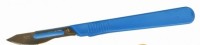 Скальпель общего назначения, длина 150 мм, нестерильный, сменные стальные лезвия, изготовлен из ударопрочного полистирола, тип 1, синий, Bochem