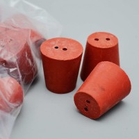 Пробка коническая с 2-мя отверст., резиновая, 26/19 мм, h-28мм, Кartell, уп.25 шт