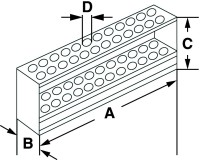 Штатив для пробирок Bochem, размеры 287x97x90 мм, на 48 пробирок, нержавеющая сталь