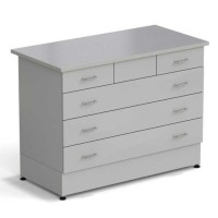 Стол-тумба ЭКРОС 1200х600х900 мм 2 ящика + 3 ящика, раб. поверхность - МОНОЛИТНЫЙ КЕРАМОГРАНИТ с ПВХ кромкой