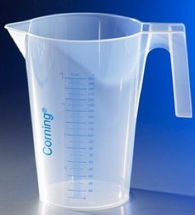 Стакан 1000 мл, ПП, с носиком, с ручкой, с градуировкой, d 125х167 мм, Corning