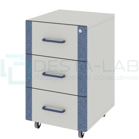 Тумба подкатная из ЛДСтП с 3 ящиками ЛАБ-PRO ТПЯ3 40.50.67