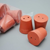 Пробка коническая с 2-мя отверст., резиновая, 30/21 мм, h-29мм, Кartell, уп.25 шт