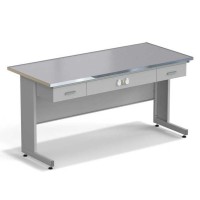 Стол приборный с ящиками и электрикой ЭКРОС 1800х800х900 мм, раб. поверхность - МОНОЛИТНЫЙ КЕРАМОГРАНИТ с НС бортиком