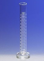 Цилиндр мерный, 25 мл, класс A, ц.д. 0,2 мл, БС, с носиком и стекл. основ., двойная шкала, TD, 18 шт./уп., Pyrex (Corning)