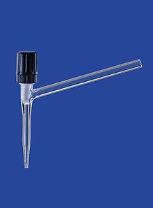 Кран для бюретки Lenz наклонный, игольчатый клапан, PTFE
