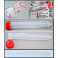 Пробирка полимерная коническая мерная с крышкой вместимостью 15 мл., п/п, нестерильная, Литопласт
