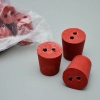 Пробка коническая с 2-мя отверст., резиновая, 32/25 мм, h -34мм, Кartell, уп.25 шт