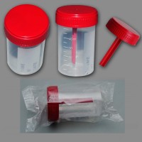 Контейнер лаб. д/взятия проб, 60 мл. с завинч. крыш. и шпателем, стер., п/п, инд. уп., FL medical