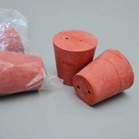 Пробка коническая с 2-мя отверст., резиновая, 37/28 мм, h -37мм, Кartell, уп.5 шт