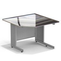 Стол угловой ЭКРОС 1100х1100х750 мм, раб. поверхность - НЕРЖАВЕЮЩАЯ СТАЛЬ