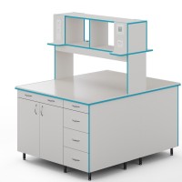 Островной стол со столешницей из монолитной керамики СЛО НВК 1200 МОН