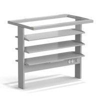 Стеллаж технологический островной ЭКРОС с тремя полками и светильником на 1200