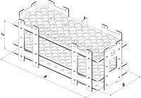 Штатив для пробирок Bochem, с цветной маркировкой, размеры 248x104x85, на 21 пробирку, нержавеющая сталь
