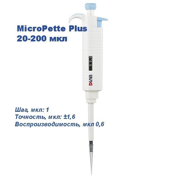 MicroPette Plus 20-200 мкл Одноканальный дозатор переменного объема