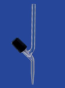 Кран для бюретки Lenz прямой, игольчатый клапан, PTFE