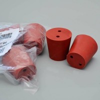 Пробка коническая с 2-мя отверст., резиновая, 45/34 мм, h-45мм, Кartell, уп.5 шт