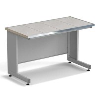 Стол пристенный ЭКРОС 1200х600х750 мм, раб. поверхность - КЕРАМИКА с НС бортиком