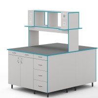 Островной стол со столешницей из химстойкого пластика СЛО НВК 1200 ПЛАСТ