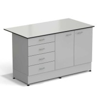 Стол-тумба ЭКРОС 1500х800х900 мм 2 двери + 4 ящика, раб. поверхность - LABGRADE