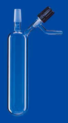 Пробирка круглодонная для азота Lenz 50 мл, керн NS14/23, PTFE игольчатый кран, стекло