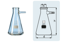 Колба Бунзена, 2000 мл, горловина 60 мм, со стеклянным отводом, 1 шт., DWK Life Sciences (Duran, Wheaton, Kimble)