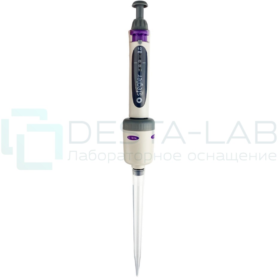 Одноканальный дозатор переменного объёма Stegler SV-1-1000-10000 (1000-10000 мкл, частично автоклавируемый)