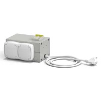 Стойка сервисная с автоматом и розетками (4 шт) 150x100x160 мм, серая кабель вниз