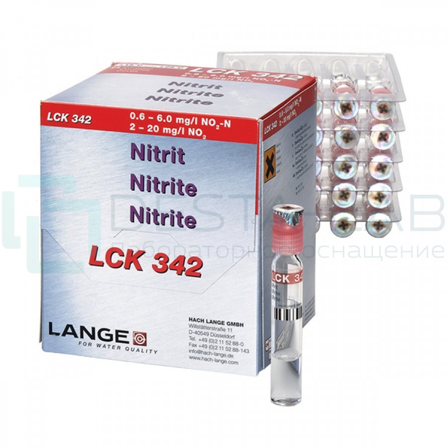 Кюветный тест Hach LCK 342 на Азот нитритный (N-NO2), 25 тестов