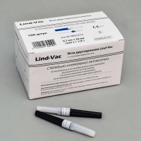 Игла двусторонняя &quot;Lind-Vac&quot; 22G*1 1/2&quot;, 0.7*38мм, черная, MN2212, уп. 100 шт