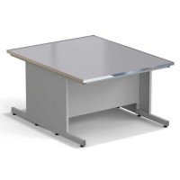 Стол островной ЭКРОС 1200х1500х750 мм, раб. поверхность - МОНОЛИТНЫЙ КЕРАМОГРАНИТ с НС бортиком