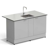 Стол-мойка ЭКРОС 1500х800х900 мм, чаша нержавеющая сталь по центру, раб. поверхность - LABGRADE
