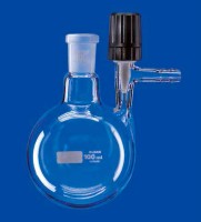 Колба круглодонная для азота Lenz 25 мл, NS14/23, PTFE игольчатый кран, стекло