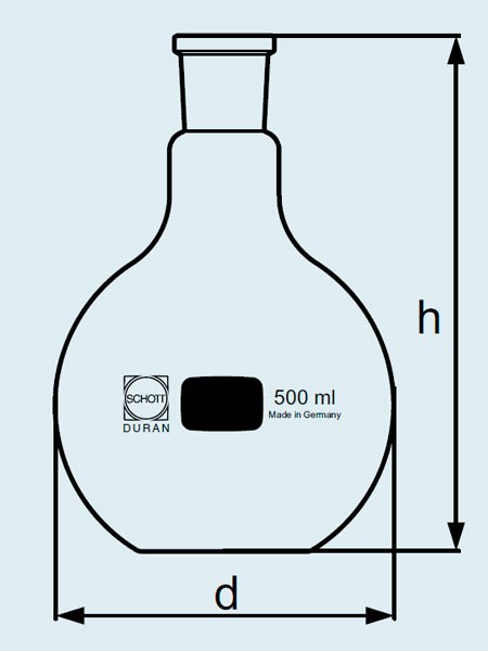Колба DURAN Group 1000 мл, плоскодонная, круглая, NS29/32, стекло