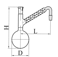 Колба 250 мл с дефлегматором эскиз 2-162