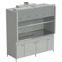 Шкаф вытяжной 2 светильника ВЗБ 2000х900х2145 мм, раб. поверхность - НЕРЖАВЕЮЩАЯ СТАЛЬ