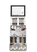 Биореактор бактериальный, стеклянные сосуды 0,4 л, 0,75 л или 1,4 л (на выбор), два сосуда для параллельного культивирования, контроль 24 параметров, Multifors 2, Infors