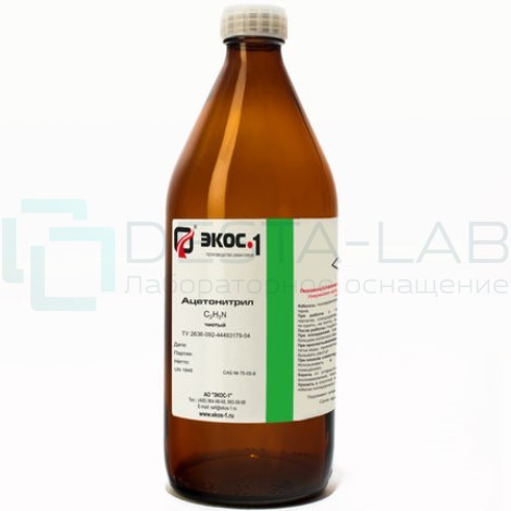 Ацетонитрил чистый (Ч), бутылка 1 л.