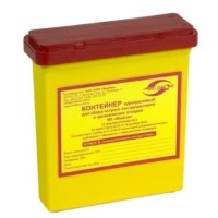 Контейнер одноразовый для сбора острого инструментария класса Б МК-01 &quot;МедКом&quot;, объем 0,25 л.