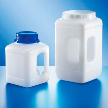Контейнер Kautex широкогорлый 2300 мл, HDPE, квадратный, Ø 80 мм, естественный цвет, без крышки, с литой ручкой