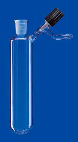 Пробирка круглодонная для азота Lenz 50 мл, муфта NS14/23, PTFE игольчатый кран, стекло