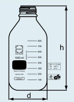 Бутыль DURAN Group 3500 мл, GLS80, с крышкой и сливным кольцом, коричневое стекло