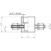 Проточная камера 3/4&quot; UNF со штуцерами Д6 с гайками Gyrolok