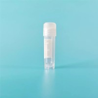 Криопробирки 2 мл, белые крышки, ПП, с юбкой, внешняя резьба, стерильные, матовое поле для маркировки, прозрачные, Servicebio, Китай