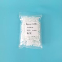 Криопробирки 2 мл, белые крышки, ПП, с юбкой, внешняя резьба, стерильные, матовое поле для маркировки, прозрачные, Servicebio, Китай